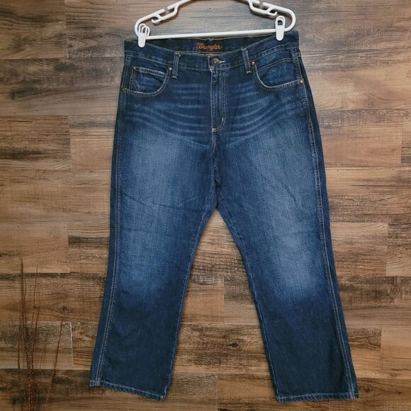 Wrangler Jeans 36x30 Bootcut Dark Wash WRT20MD Western Rodeo Work Wear - Picture 2 of 10